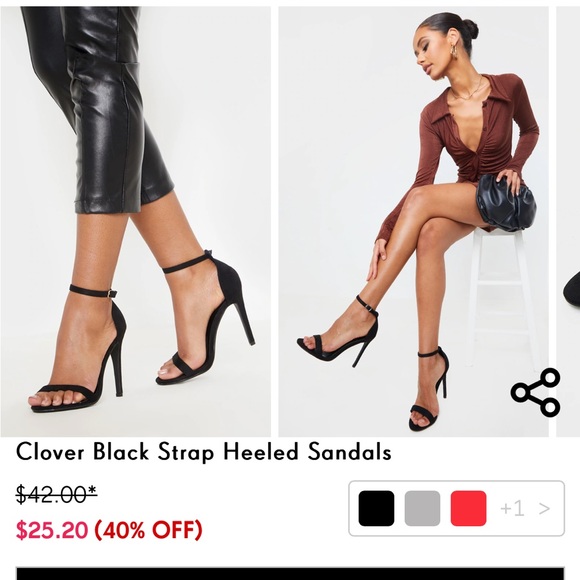 PRETTY LITTLE THING black strap high heels - Picture 1 of 3